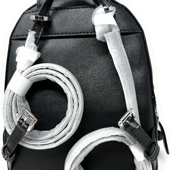 MICHAEL KORS Jaycee Small Pebbled Black Leather Convertible Backpack - Picture 3 of 4
